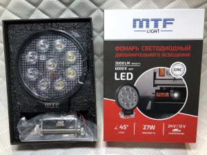 Фонарь светодиодный MTF LIGHT 27W 12-60В, 3000лм, 6000К