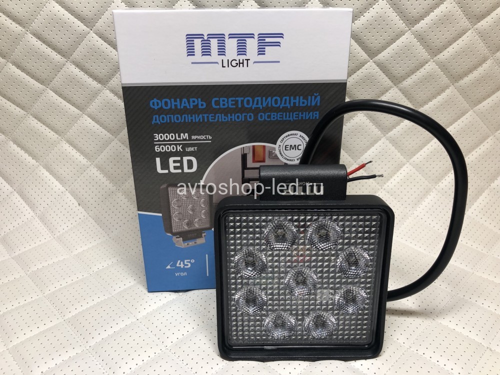 Фонарь светодиодный MTF LIGHT 27W 12-60В, 3000лм, 6000К