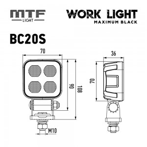 Прожектор светодиодный MTF LIGHT серия MAXIMUM BLACK 9-36В, 2000лм, 20W