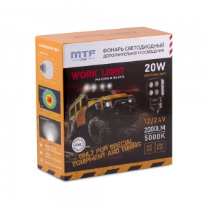 Прожектор светодиодный MTF LIGHT серия MAXIMUM BLACK 9-36В, 2000лм, 20W