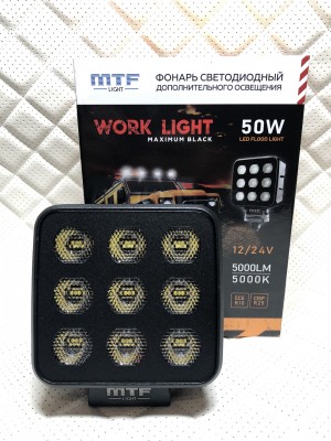 Прожектор светодиодный MTF LIGHT серия MAXIMUM BLACK 9-36В, 5000лм 50W