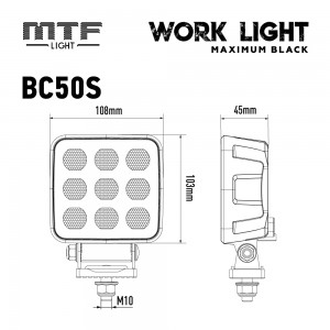 Прожектор светодиодный MTF LIGHT серия MAXIMUM BLACK 9-36В, 5000лм 50W