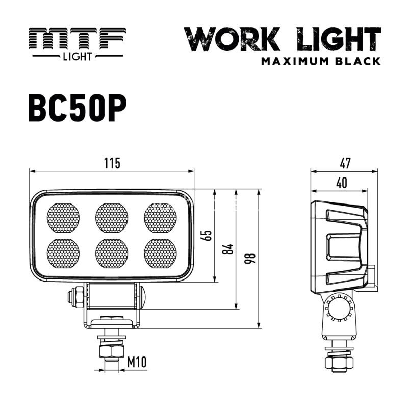 Прожектор светодиодный MTF LIGHT MAXIMUM BLACK 9-36В, 3000лм 30W