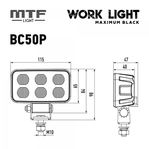 Прожектор светодиодный MTF LIGHT MAXIMUM BLACK 9-36В, 3000лм 30W