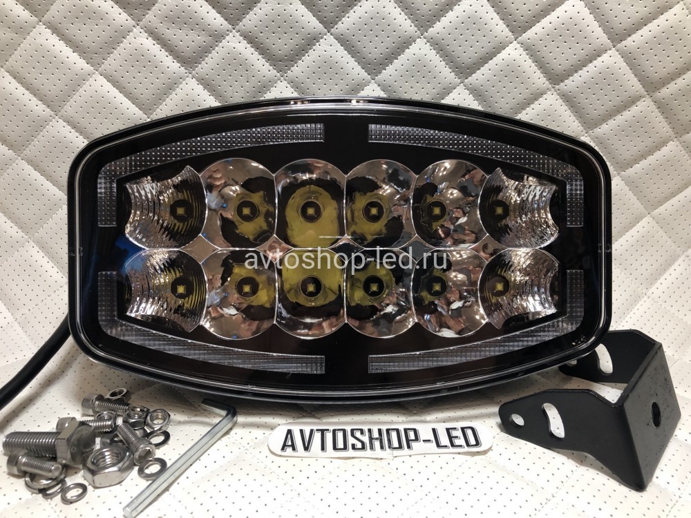 Светодиодные фары Прожектор LED с дхо для авто 12/24V 2 шт