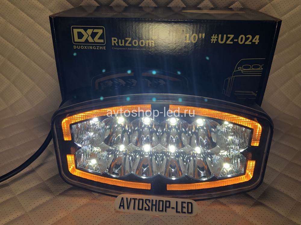 Светодиодные фары Прожектор LED с дхо для авто 12/24V 4 шт