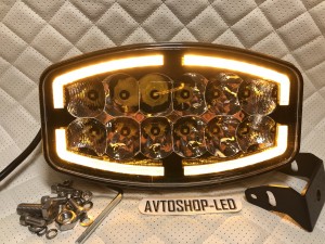 Светодиодные фары Прожектор LED с дхо для авто 12/24V 4 шт
