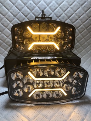 Светодиодные фары Прожектор LED с дхо для авто 12/24V 2 шт