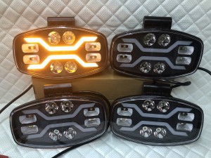 Светодиодные фары led дальнего света с дхо для авто 12/24V 4 шт