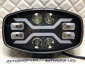 Светодиодные фары led дальнего света с дхо для авто 12/24V 4 шт