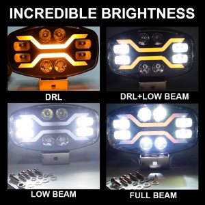 Светодиодные фары led дальнего света с дхо для авто 12/24V 5 шт