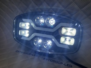 Светодиодные фары led дальнего света с дхо для авто 12/24V 5 шт