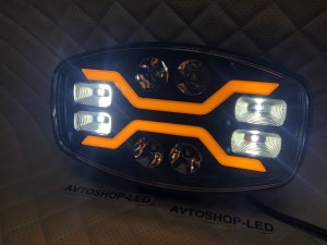Светодиодные фары led дальнего света с дхо для авто 12/24V 5 шт