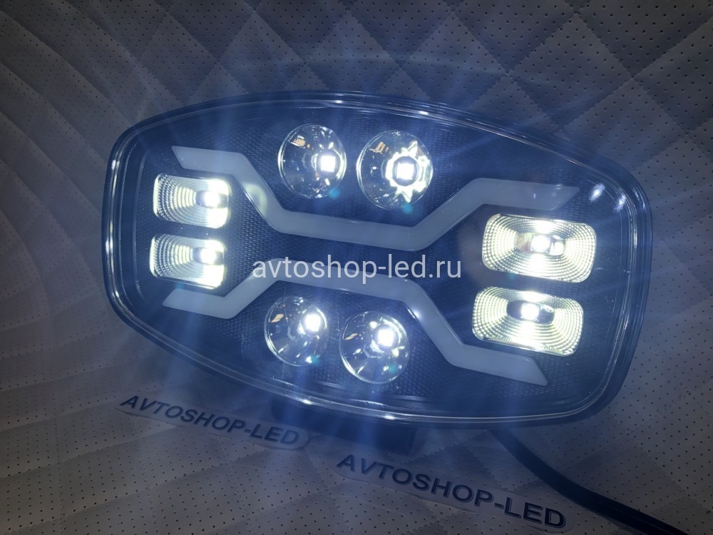 Светодиодные фары led дальнего света с дхо для авто 12/24V 6 шт