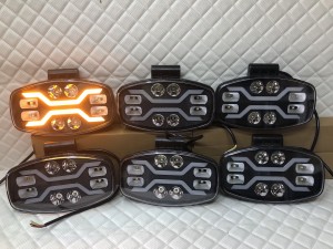 Светодиодные фары led дальнего света с дхо для авто 12/24V 6 шт