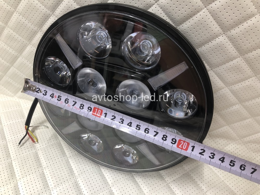 Светодиодные фары led круглые дальнего света с дхо на дуги авто 12/24V 2 шт