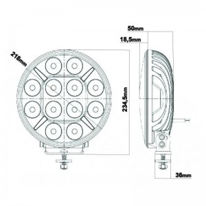 Светодиодные фары led круглые дальнего света с дхо на дуги авто 12/24V 2 шт