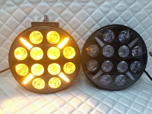 Светодиодные фары led круглые дальнего света с дхо на дуги авто 12/24V 2 шт