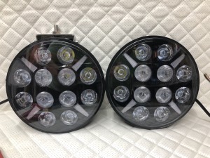 Светодиодные фары led круглые дальнего света с дхо на дуги авто 12/24V 2 шт