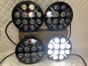 Светодиодные фары led круглые дальнего света с дхо на дуги авто 12/24V 4 шт