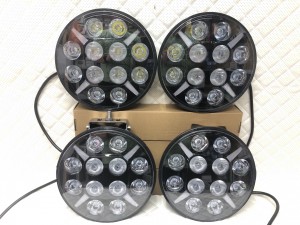 Светодиодные фары led круглые дальнего света с дхо на дуги авто 12/24V 4 шт