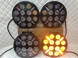 Светодиодные фары led круглые дальнего света с дхо на дуги авто 12/24V 4 шт