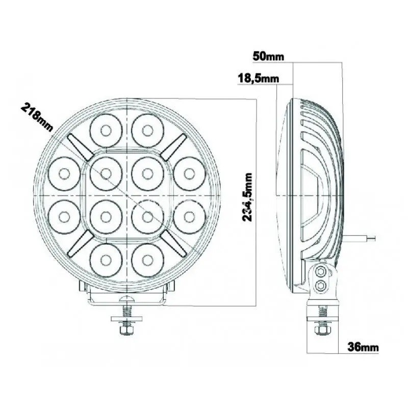 Светодиодные фары led круглые дальнего света с дхо на дуги авто 12/24V 5 шт