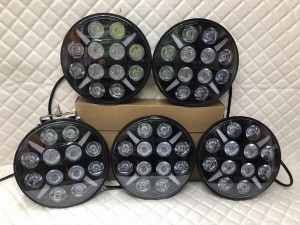 Светодиодные фары led круглые дальнего света с дхо на дуги авто 12/24V 5 шт
