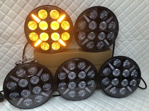 Светодиодные фары led круглые дальнего света с дхо на дуги авто 12/24V 5 шт