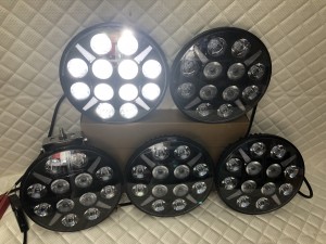 Светодиодные фары led круглые дальнего света с дхо на дуги авто 12/24V 5 шт