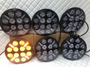 Светодиодные фары led круглые дальнего света с дхо на дуги авто 12/24V 6 шт