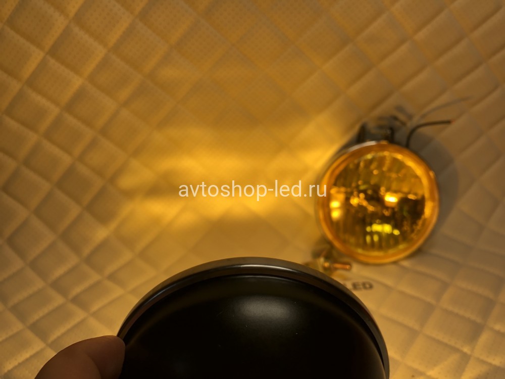 Фары желтые галогеновые ретро 12V H3 55W