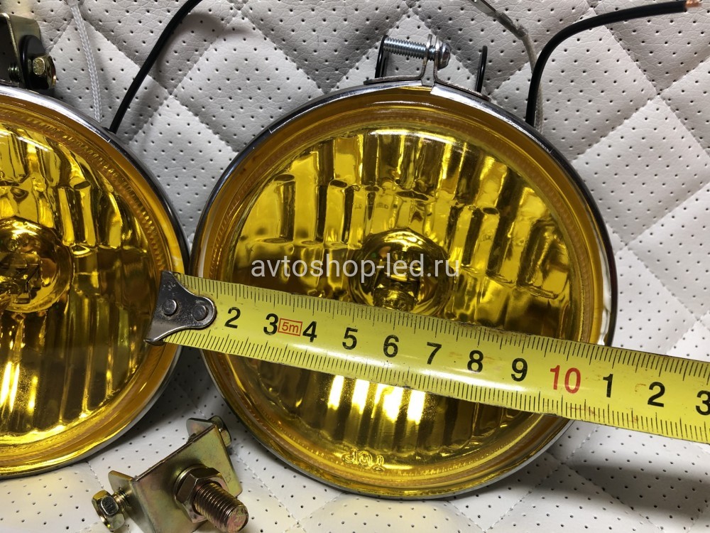 Фары желтые галогеновые ретро 12V H3 55W