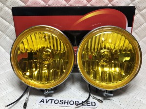 Фары желтые галогеновые ретро 12V H3 55W