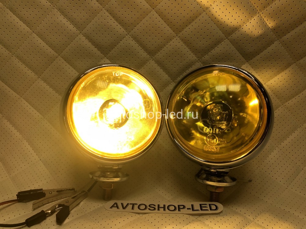 Фары желтые круглые Ретро авто / мото 12V