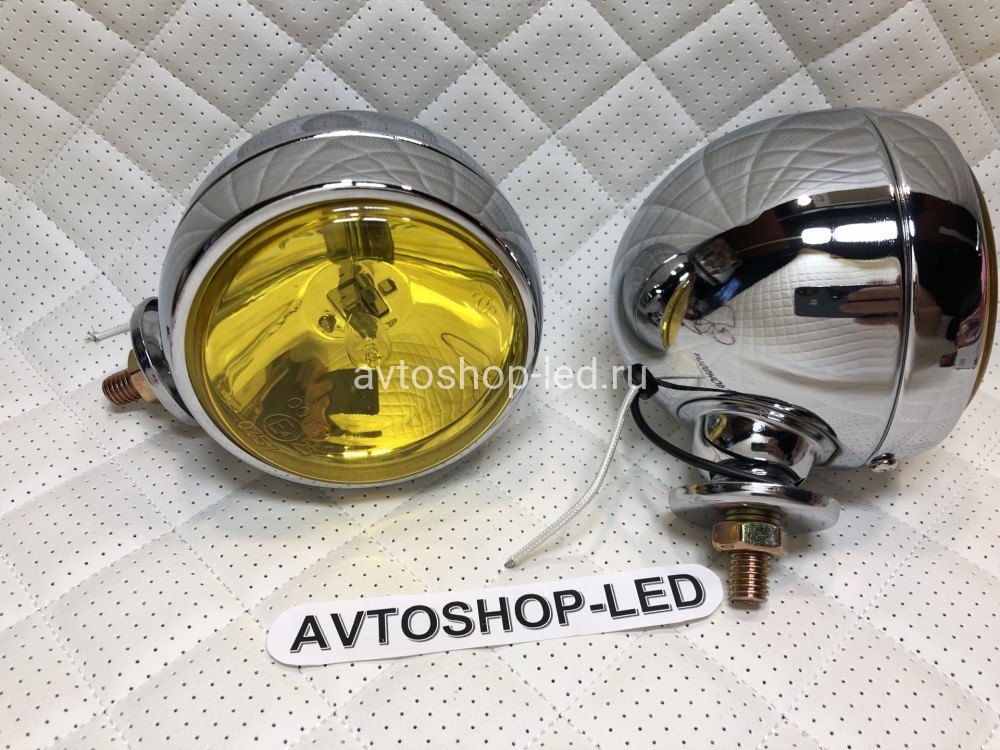 Фары желтые круглые Ретро авто / мото 12V