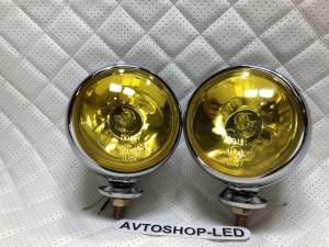 Фары желтые круглые Ретро авто / мото 12V