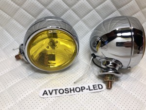 Фары желтые круглые Ретро авто / мото 12V