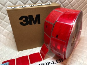 Лента светоотражающая 3М для тентов ПРИЗМА 50м Красная E1