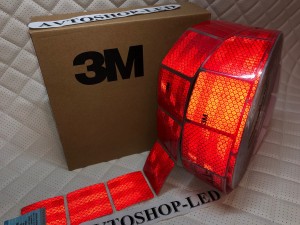 Лента светоотражающая 3М для тентов ПРИЗМА 50м Красная E1