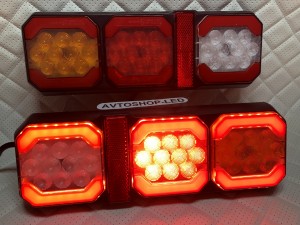 Фонари LED задние стоп-сигнал габарит поворотник задний ход + катафот 12/24V