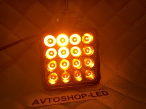 Фары светодиодные желтые 48W с пультом 12/24V