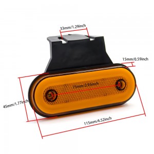 Фонарь габаритный боковой Neon LЕD 12/24V с резиновым кронштейном.