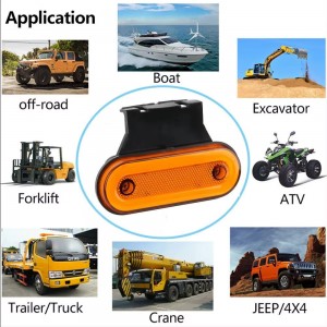 Фонарь габаритный боковой Neon LЕD 12/24V с резиновым кронштейном.