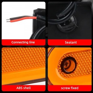 Фонарь габаритный боковой Neon LЕD 12/24V с резиновым кронштейном.