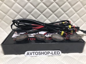 Фонари габаритные Желтые в решетку радиатора 4 LED 12V
