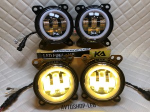 Фары светодиодные противотуманные DAF XF105 50W c ДХО 2 режима