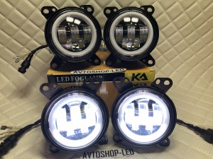 Фары светодиодные противотуманные DAF XF105 50W c ДХО 2 режима