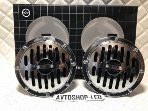 Звуковой сигнал громкий 320/430 Hz 12V (хром)