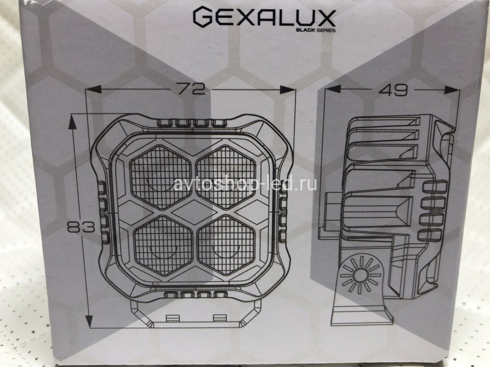 Прожектор фара LED GEXALUX MTF Light 12-24В, 20ВТ, 1800ЛМ